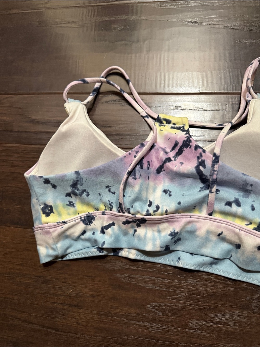 Wildfox sports bra Tie-Dye Pastel in Pink, Blue & Yellow - Picture 6 of 8